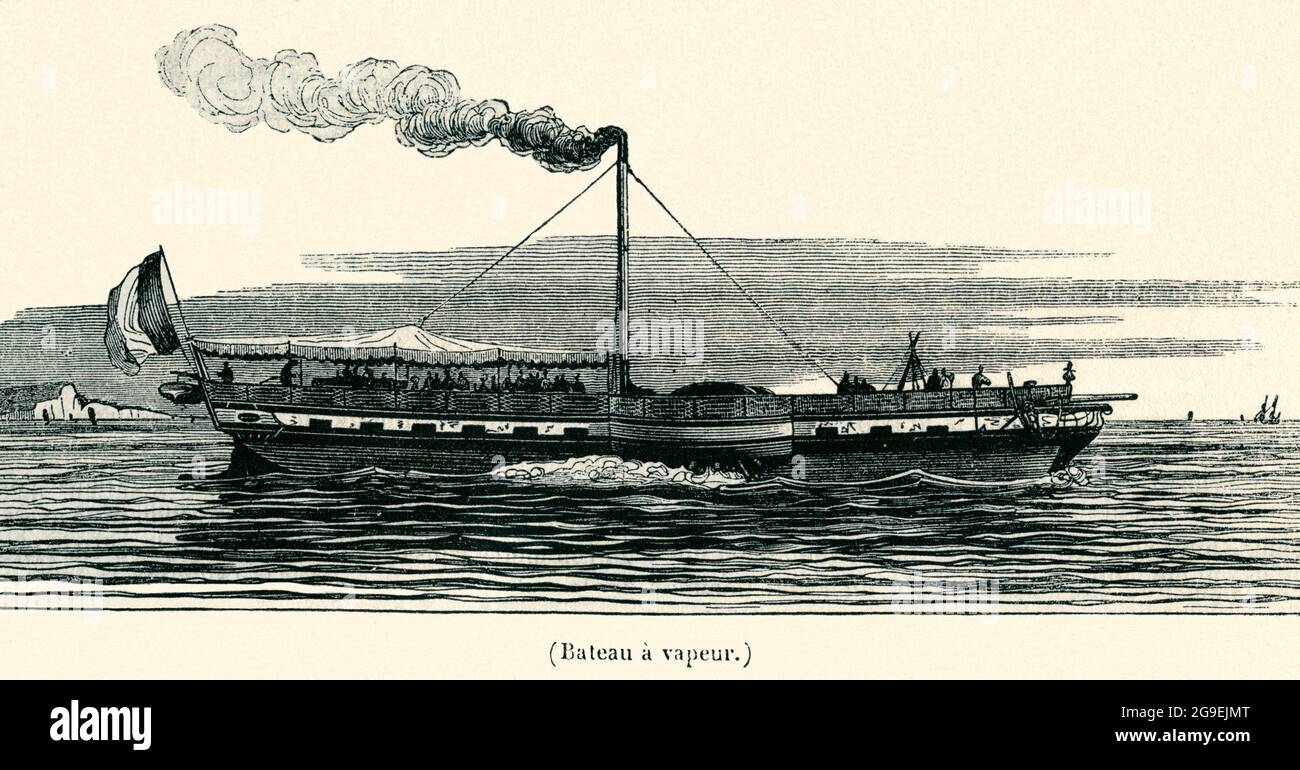 Frankreich, Paris, Originaltext: 'Bateau à vapeur' (Dampfboot), ZUSÄTZLICHE-RECHTE-FREIGABE-INFO-NICHT VERFÜGBAR Stockfoto