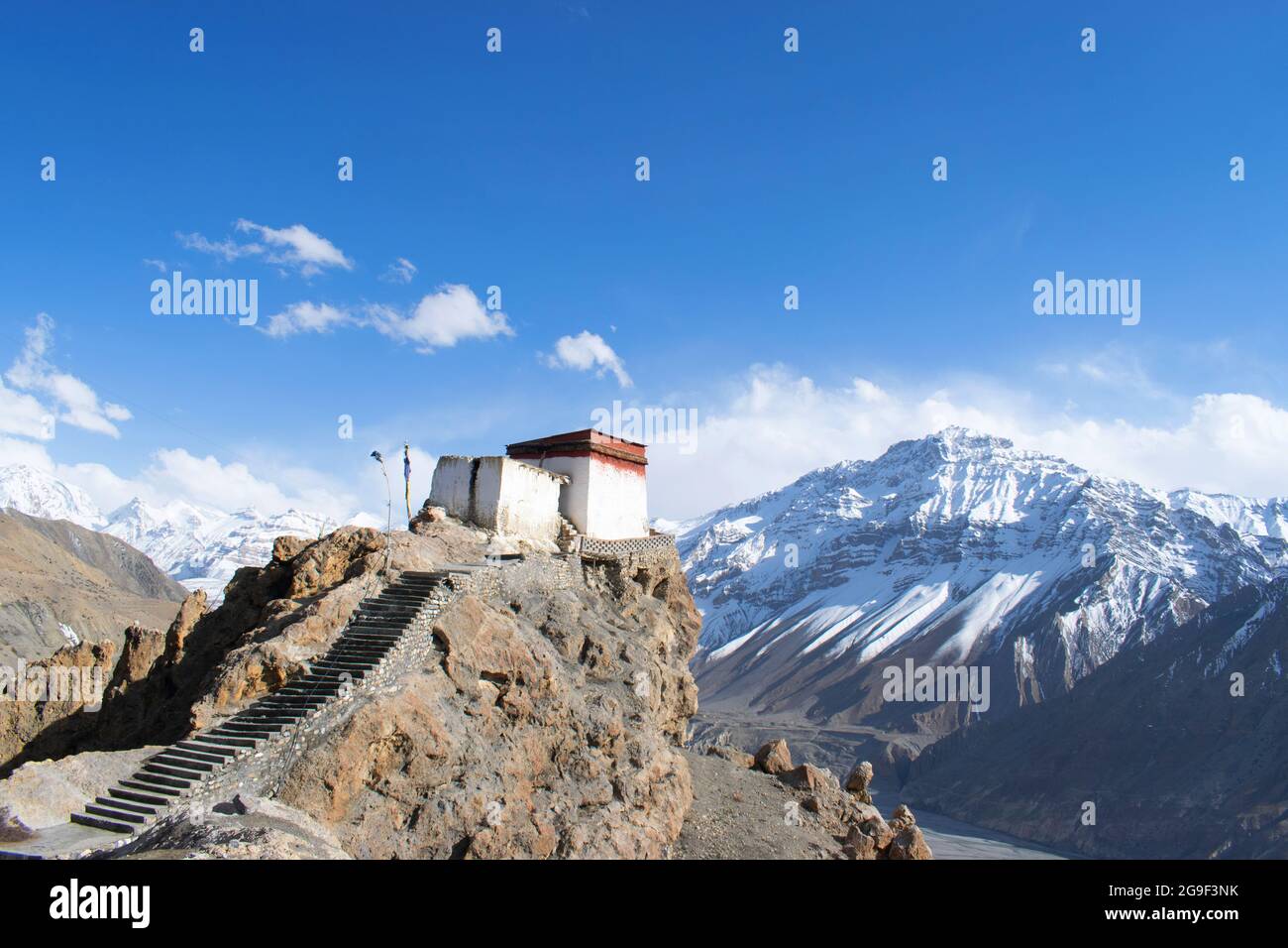 Dhankar Gompa oder Dhankar Kloster, Spiti, Himachal Pradesh, Indien Stockfoto