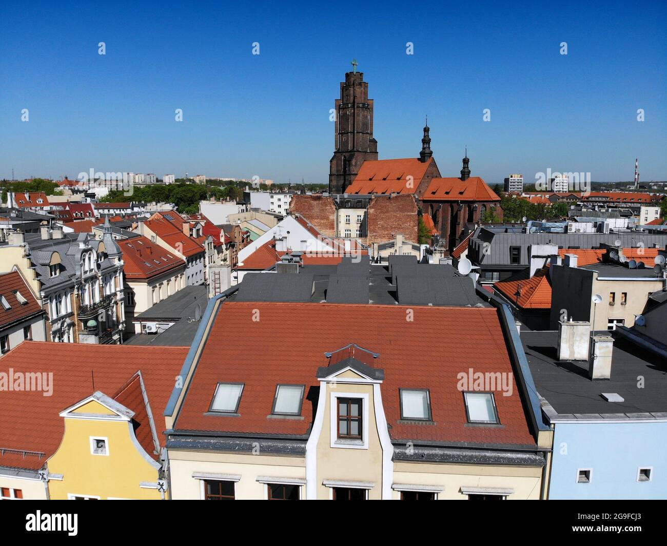 Gliwice Stadt in Polen. Skyline der Altstadt von Gliwice. Stockfoto