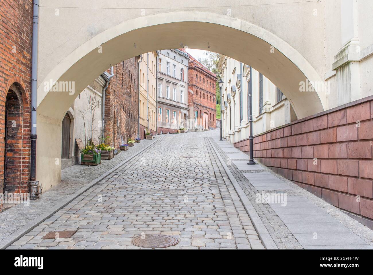 Am Ostufer der Weichsel ist Grudziadz eine wunderbare Stadt, die durch die befestigten Getreidespeicher hervorgehoben wird, die zum Nationalen Historischen Denkmal Polens erklärt wurden Stockfoto