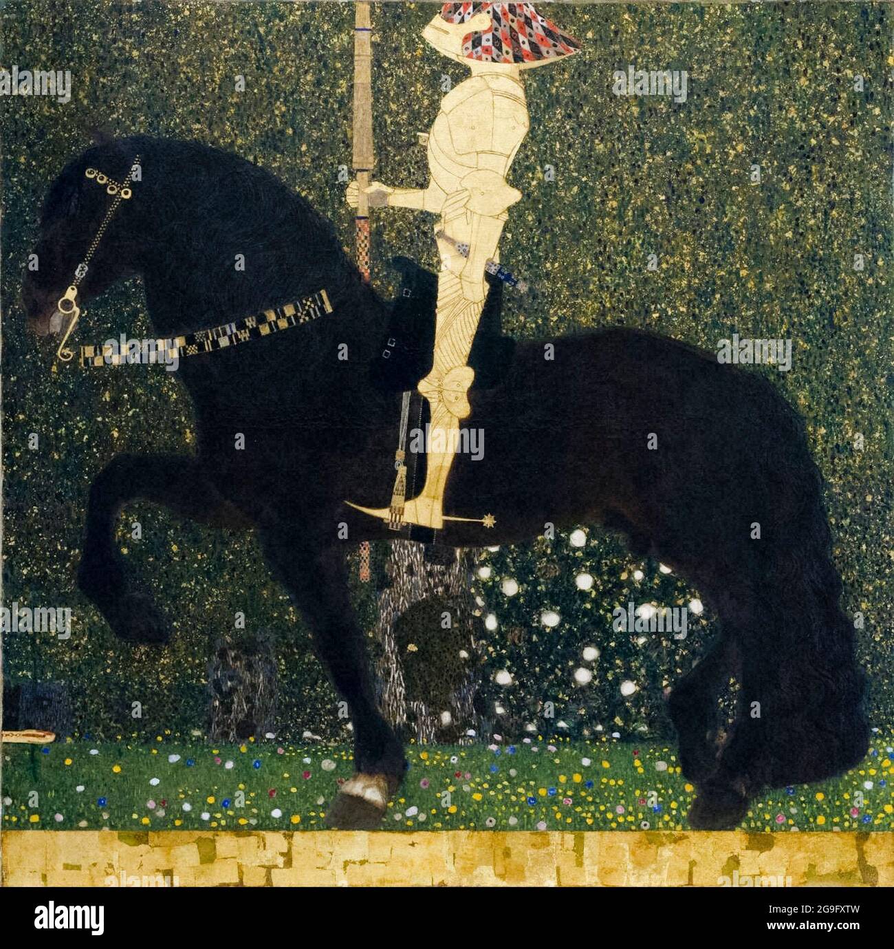 Gustav Klimt, das Leben ist eine Schlacht, ('Goldener Reiter'), Gemälde, 1903 Stockfoto