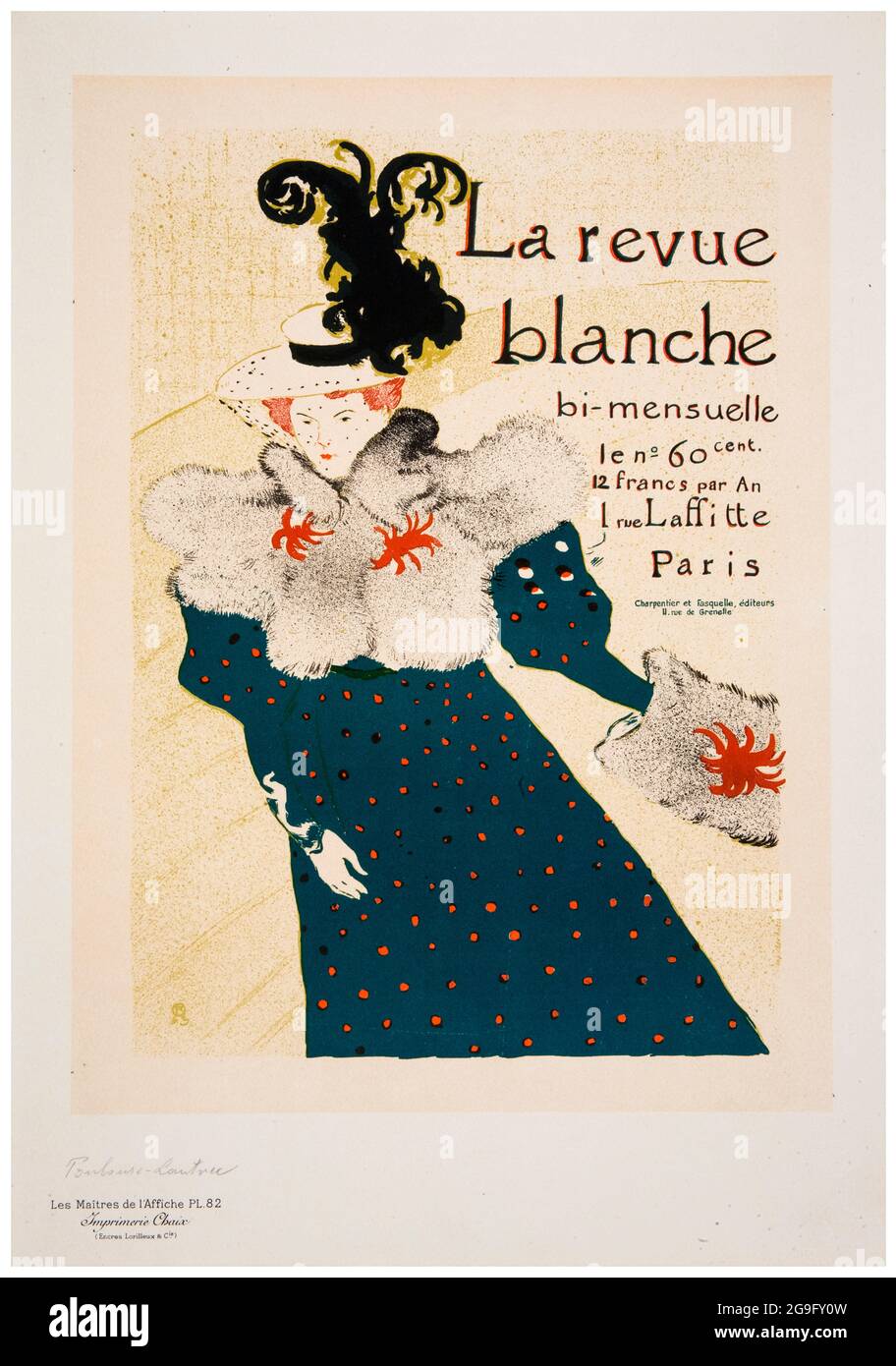 Henri de Toulouse-Lautrec, La Revue Blanche (Les Maîtres de l'affiche), Plakat, 1895-1897 Stockfoto