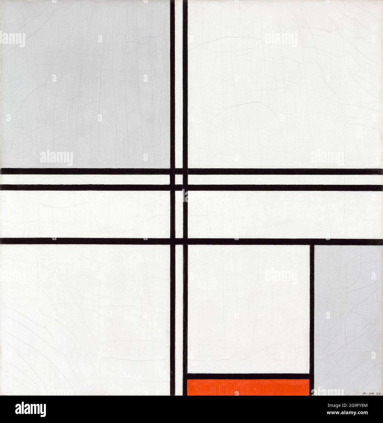 Zusammensetzung (Nr. 1) Grau-Rot, abstraktes Gemälde von Piet Mondrian (Piet Mondriaan), 1935 Stockfoto