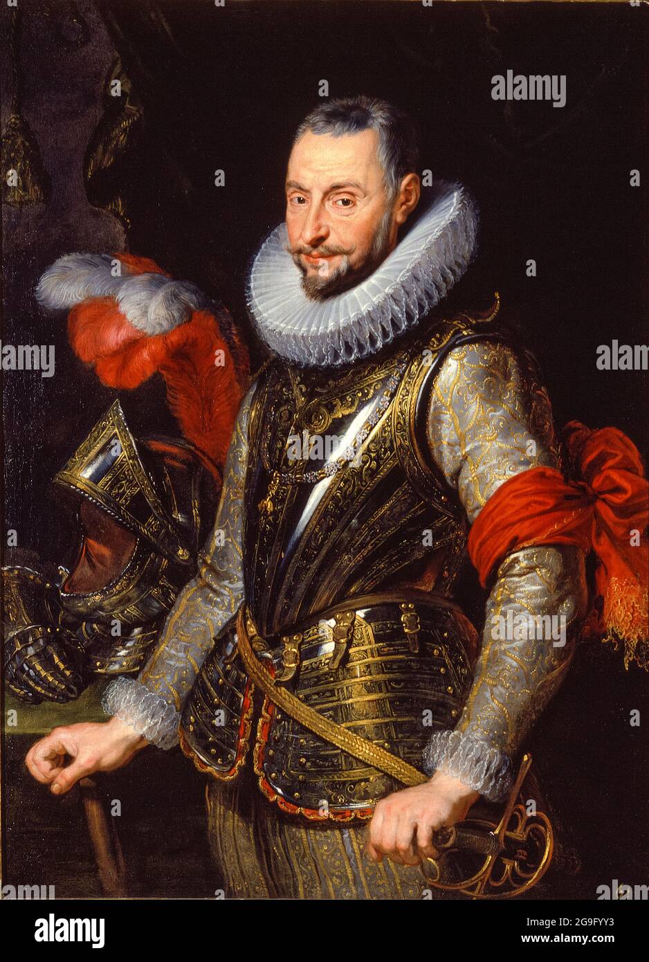 Ambrogio Spinola Doria, 1. Marquess of Los Balbasen (1569-1630), spanischer Militärkommandant, Porträtmalerei des Ateliers von Peter Paul Rubens, um 1630 Stockfoto