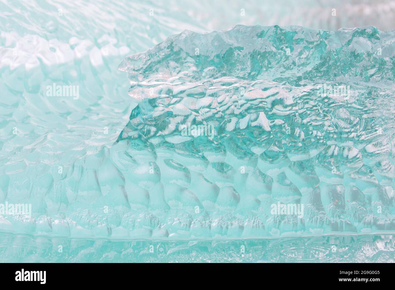 Details einer Eisscholle, Wagonwaybreen, Magdalenefjord, Svalbard, Norwegen Stockfoto