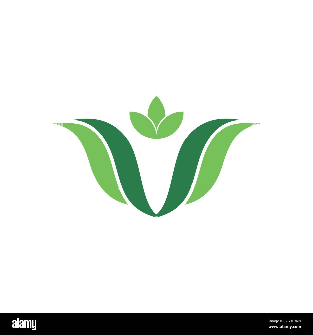 Buchstabe V Natur grün Logo Symbol Vektor flach Konzept Grafik-Design Stock Vektor