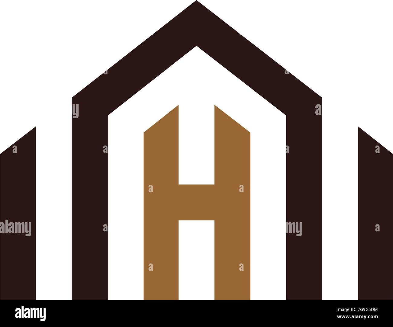 Buchstabe H Home Logo Symbol flach Konzept Vektor-Design Stock Vektor