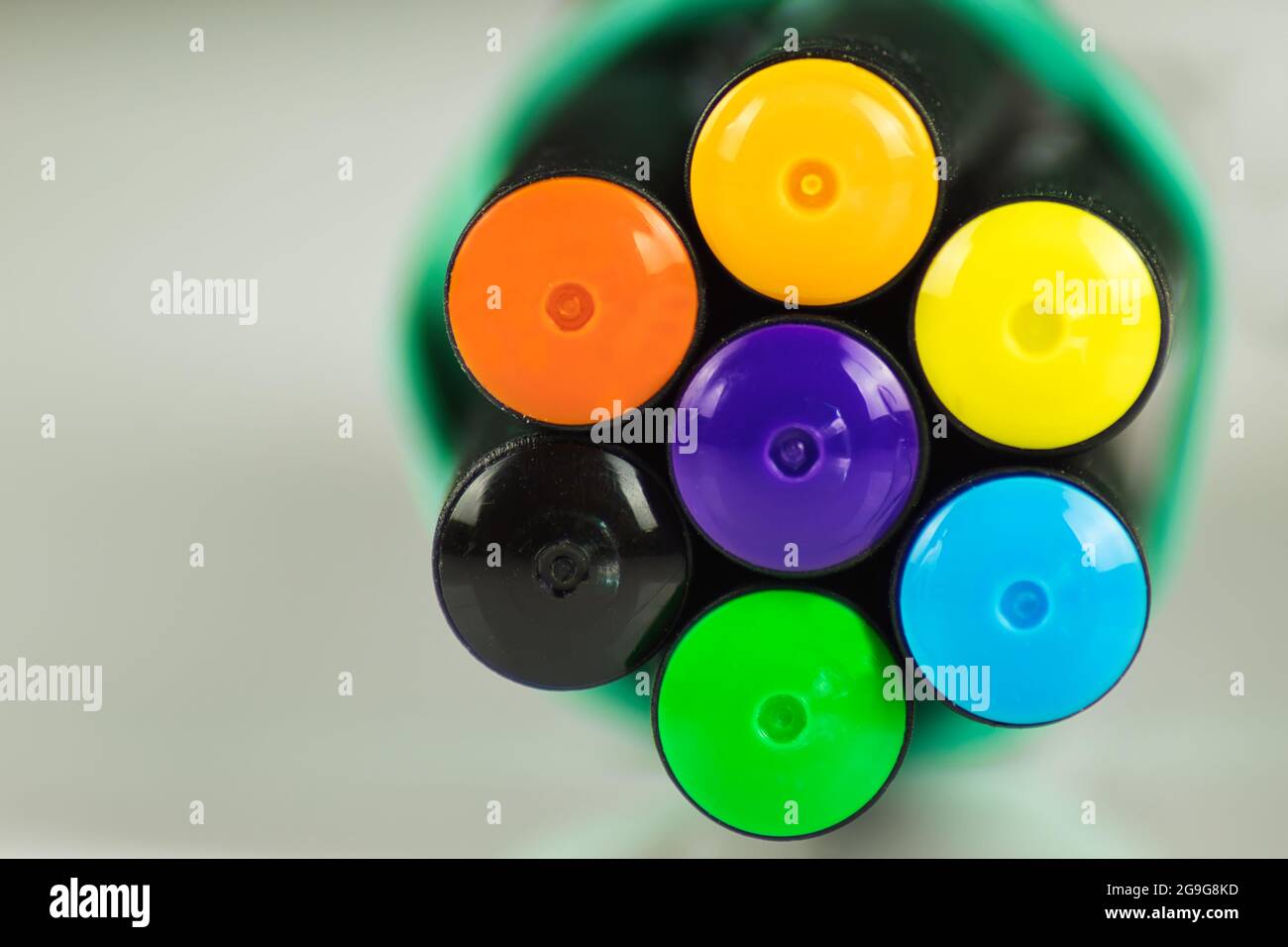 Makro von farbigen Filzstiften Stockfoto