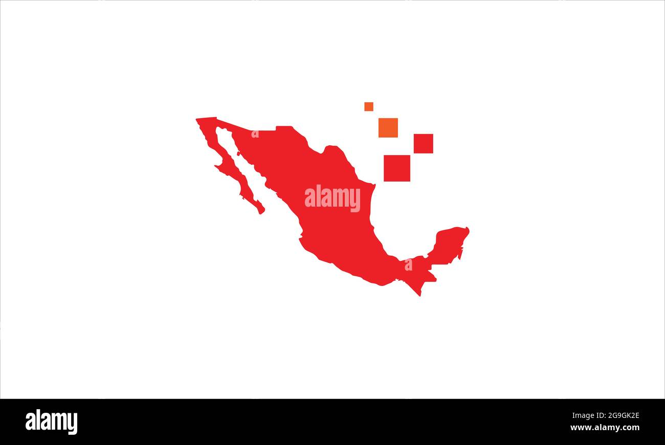 Rot mexikanische Land Karte Symbol Logo Design Illustration Stock Vektor