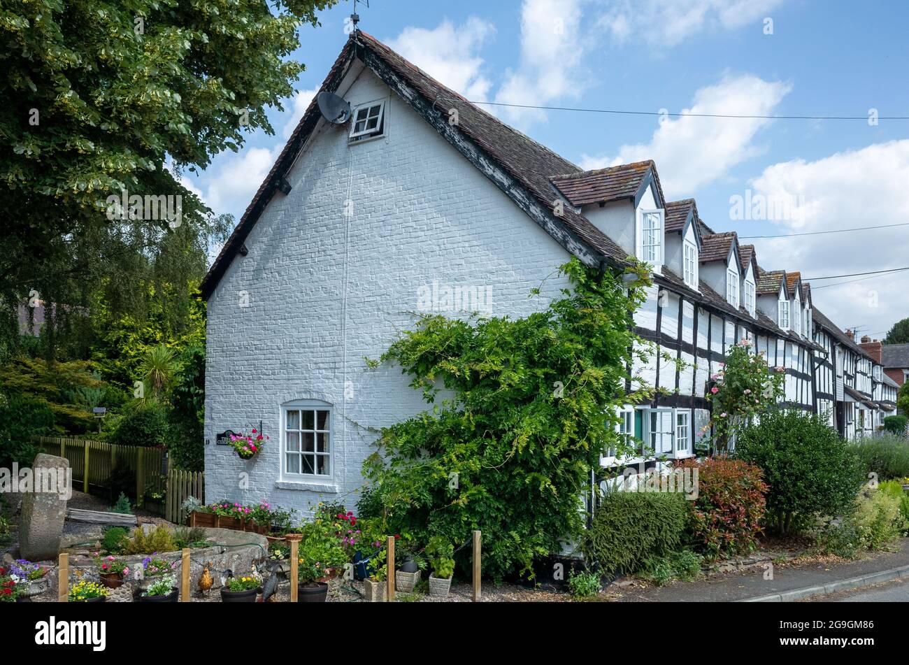 Altes Haus in den Wäldern, herefordshire Holzrahmen Landhaus Stockfoto