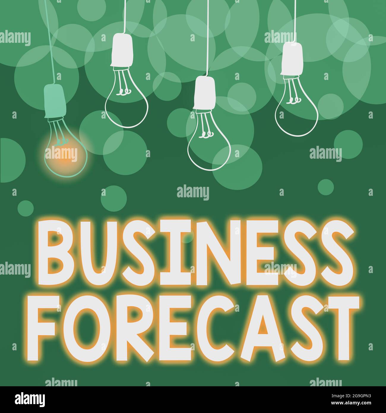 Konzeptioneller Titel Business Forecast. Wort geschrieben auf Schätzung oder Vorhersage der zukünftigen Entwicklungen in der Wirtschaft Abstract verschiedene Ideen anzeigen Stockfoto