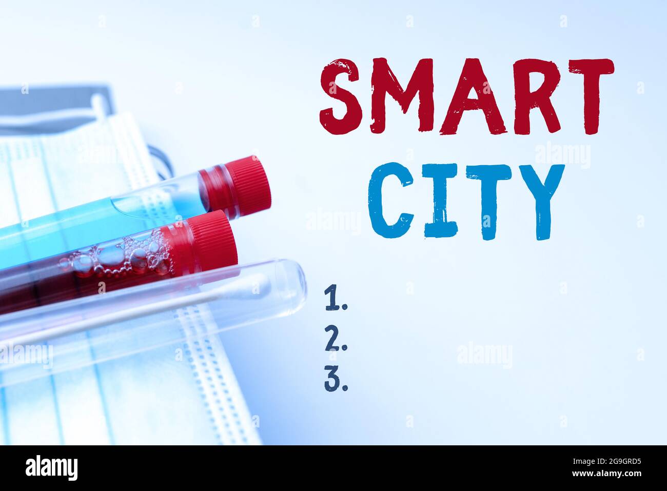 Handschriftschild Smart City. Wort für ein städtisches Gebiet, das Kommunikationstechnologien verwendet, um Daten zu erfassen, die wichtige medizinische Notizen Labor schreiben Stockfoto