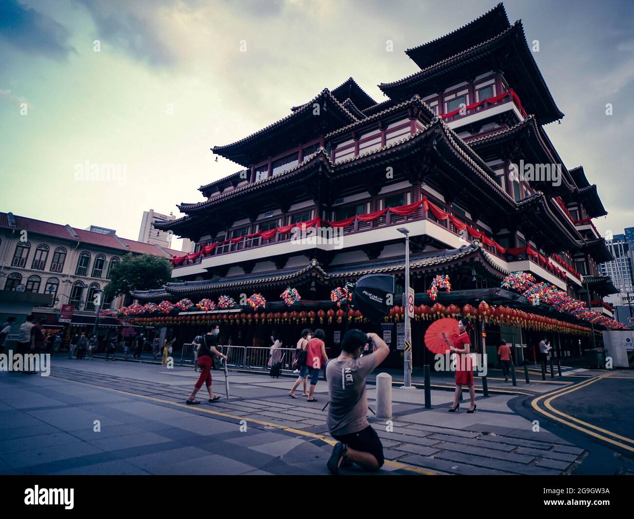 Buddha Tooth Relic Temple & Museum in Chinatown Stockfoto