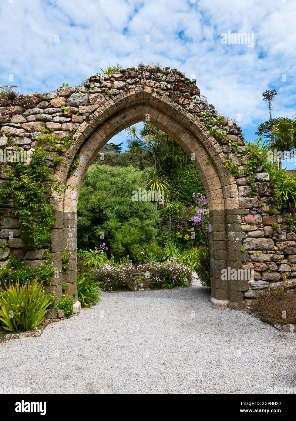 Tresco Abbey Gardens, Tresco, Isles of Scilly, Cornwall, England, VEREINIGTES KÖNIGREICH. Stockfoto