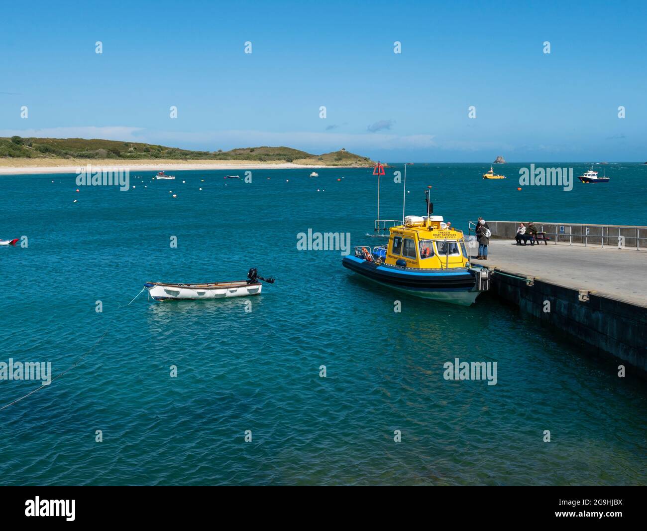 Higher Town Quay, St. Martin's, Isles of Scilly, Cornwall, England, VEREINIGTES KÖNIGREICH. Stockfoto