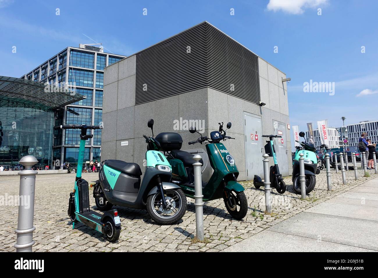 E-Scooter von Felyx, Berlin, Deutschland Stockfoto