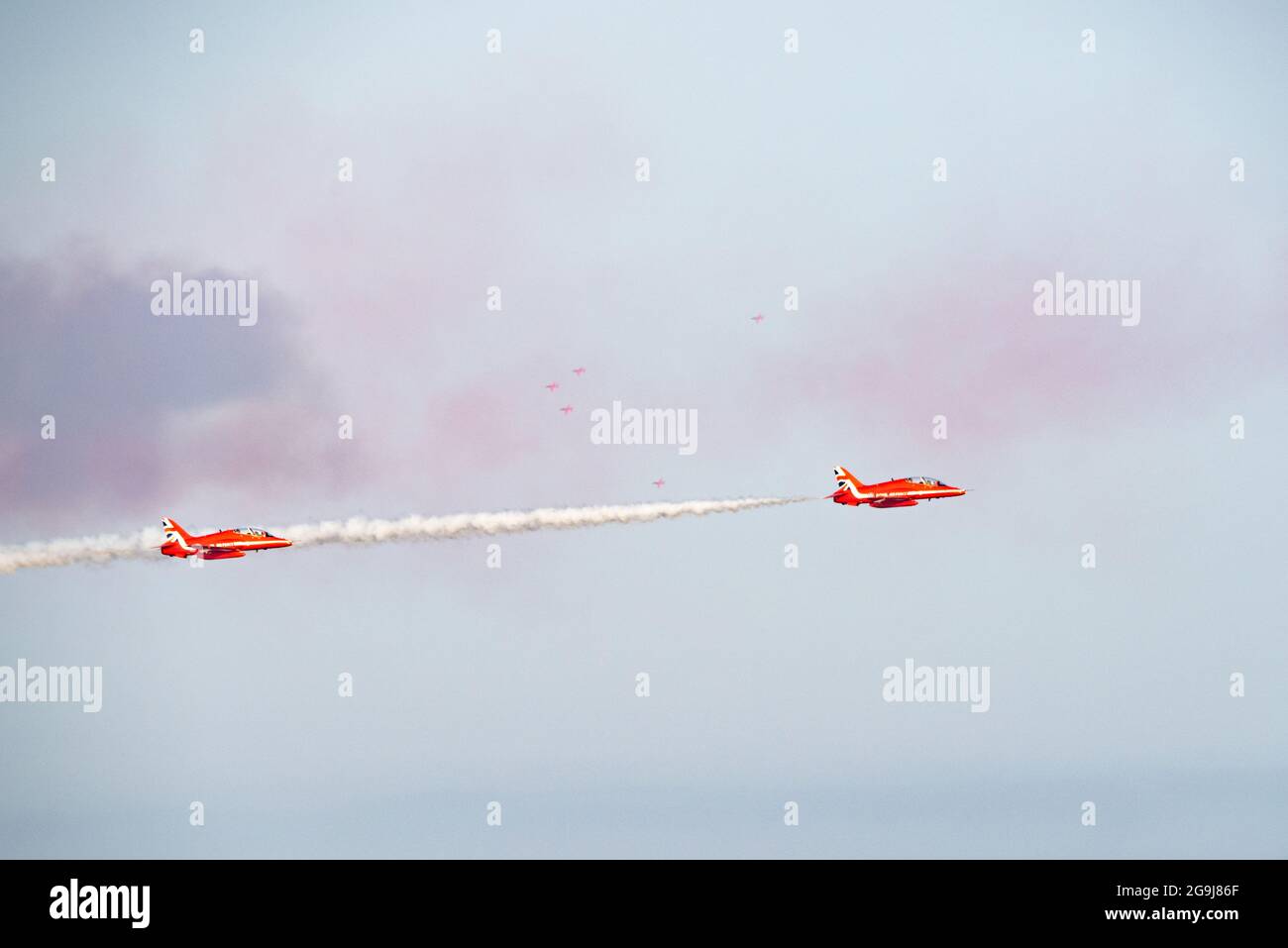Royal Air Force Rote Pfeile über Peterhead Stockfoto