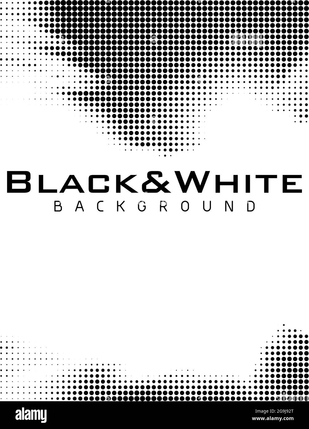 Abstrakter, einfacher schwarz-weißer gepunkteter Hintergrund mit Halbtoneffekt. Vertikales Vektorgrafikmuster Stock Vektor