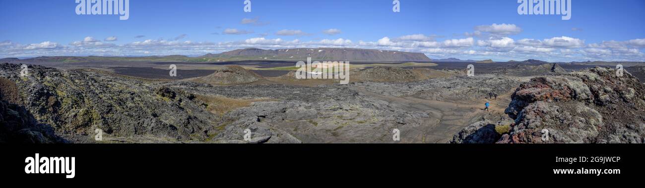 Lavafeld des Krafla-Vulkansystems (letzter Ausbruch 1984), Skutustaoir, Norourland-Eystra, Island Stockfoto
