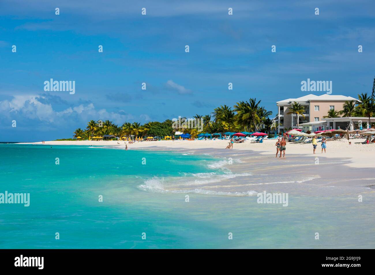 Weltklasse Shoal Bay East Beach, Anguilla, Karibik, Britisches Überseegebiet, Vereinigtes Königreich Stockfoto