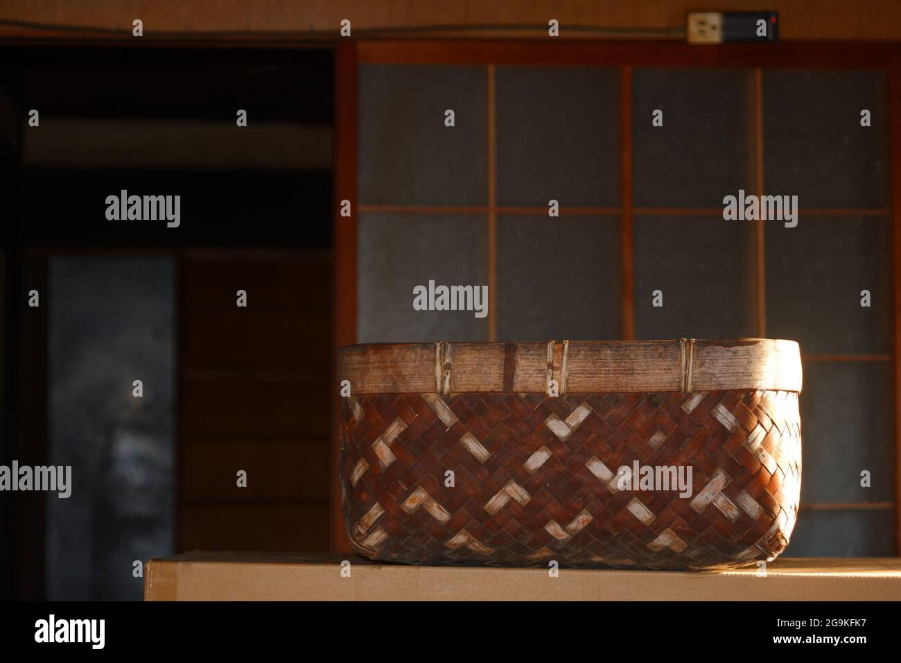 Alter Japanischer Bambuskorb Stockfoto