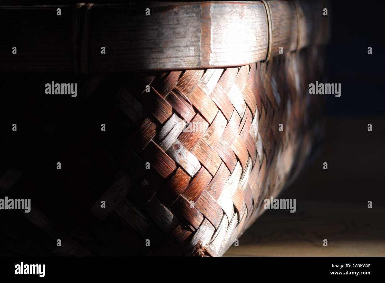 Alter Japanischer Bambuskorb Stockfoto