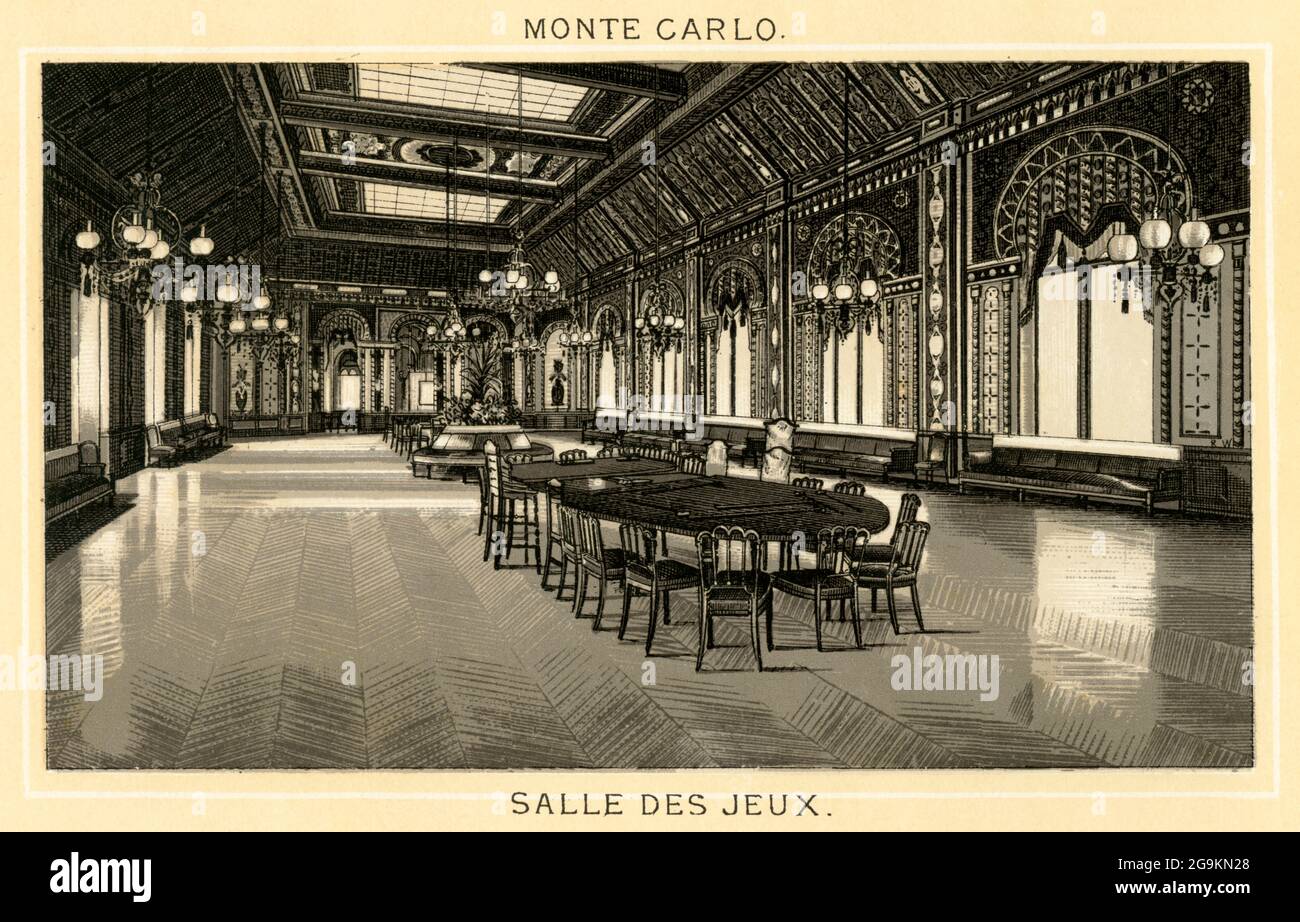 Geographie / Reisen, Monaco, Monte Carlo, Casino mit Spielsaal, ZUSÄTZLICHE-RIGHTS-CLEARANCE-INFO-NOT-AVAILABLE Stockfoto