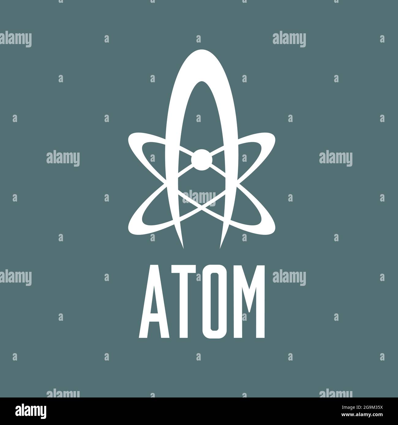 Buchstabe A als Atom-Symbol-Konzept Stock Vektor