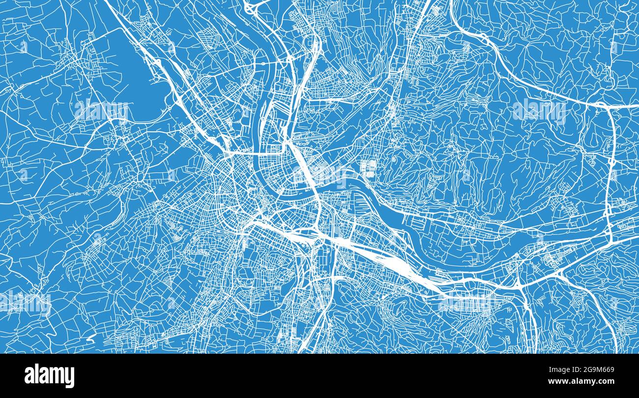 Städtischer Vektor Stadtplan von Basel, Schweiz, Europa Stock Vektor