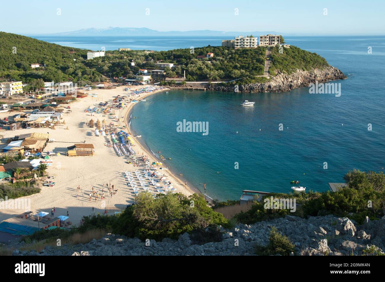 Panorama auf der JAL-Bucht im Süden der albanischen ionischen Küste Stockfoto