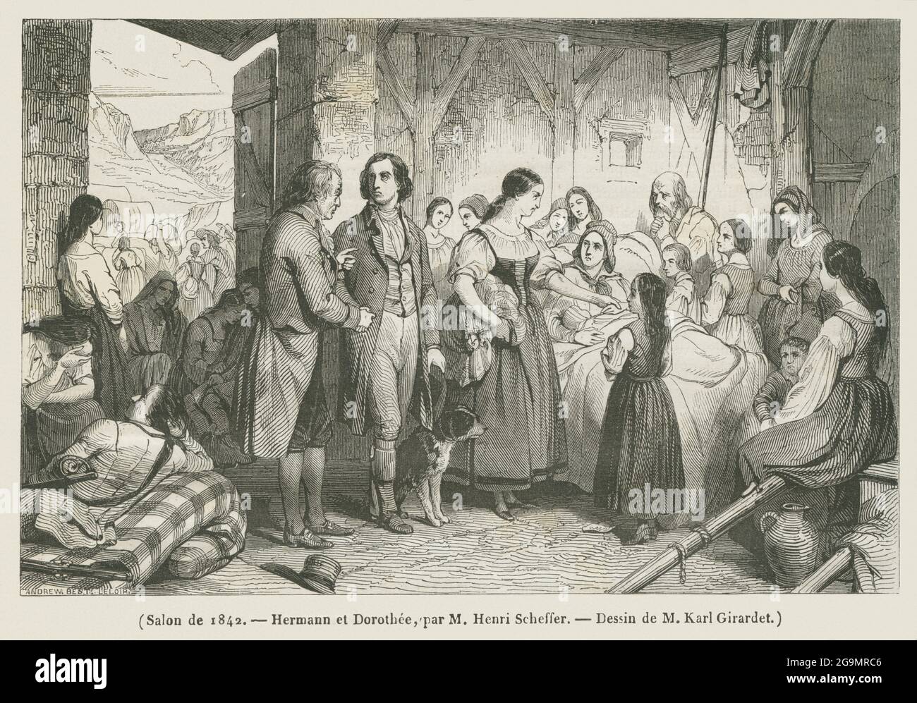 Europa, Frankreich, historische Illustration von "Hermann und Dorothea" von Johann Wolfgang von Goethe, ZUSÄTZLICHE-RIGHTS-CLEARANCE-INFO-NOT-AVAILABLE Stockfoto