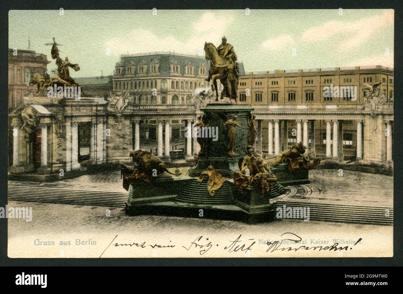 Geographie / Reisen, Deutschland, Berlin, Nationaldenkmal Kaiser Wilhelm, Postkarte, gesendet 26. 11. 1905, ADDITIONAL-RIGHTS-CLEARANCE-INFO-NOT-AVAILABLE Stockfoto