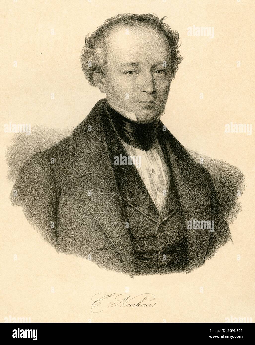 Johann Karl Friedrich Neuhaus, Schweizer Politiker, Stahlstich, wohl um 1850 ?, Künstler unbekannt, ARTIST's COPYRIGHT MUSS NICHT FREIGEGEBEN WERDEN Stockfoto