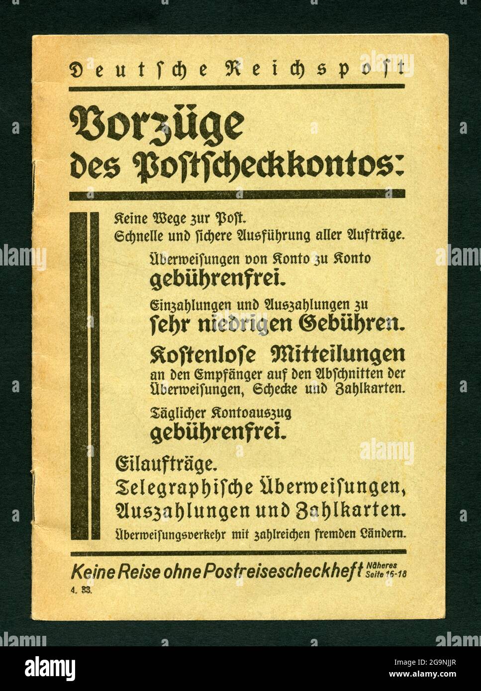 DEUTSCHE REICHSPOST, ZUSÄTZLICHE-RECHTE-CLEARANCE-INFO-NOT-AVAILABLE Stockfoto