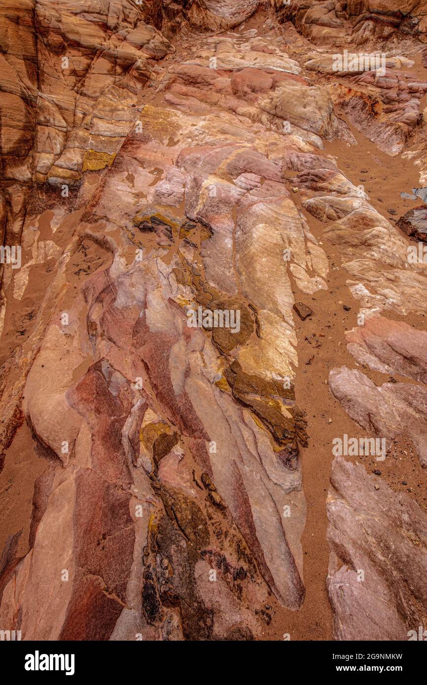 Detail des natürlichen Sandsteinhintergrunds Stockfoto