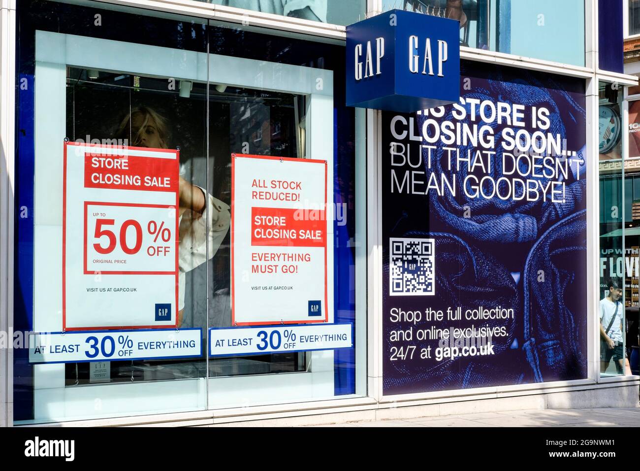 GAP-Flagship-Store in der Oxford Street, London, eines der 81 Geschäfte des Bekleidungshändlers in Großbritannien, die 2021 geschlossen werden sollen. Stockfoto