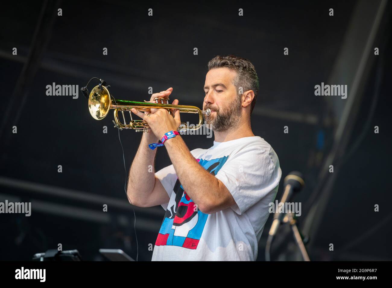 Die Hackney Colliery Band beim Standon Calling Music Festival 2021 Hertfordshire UK Stockfoto