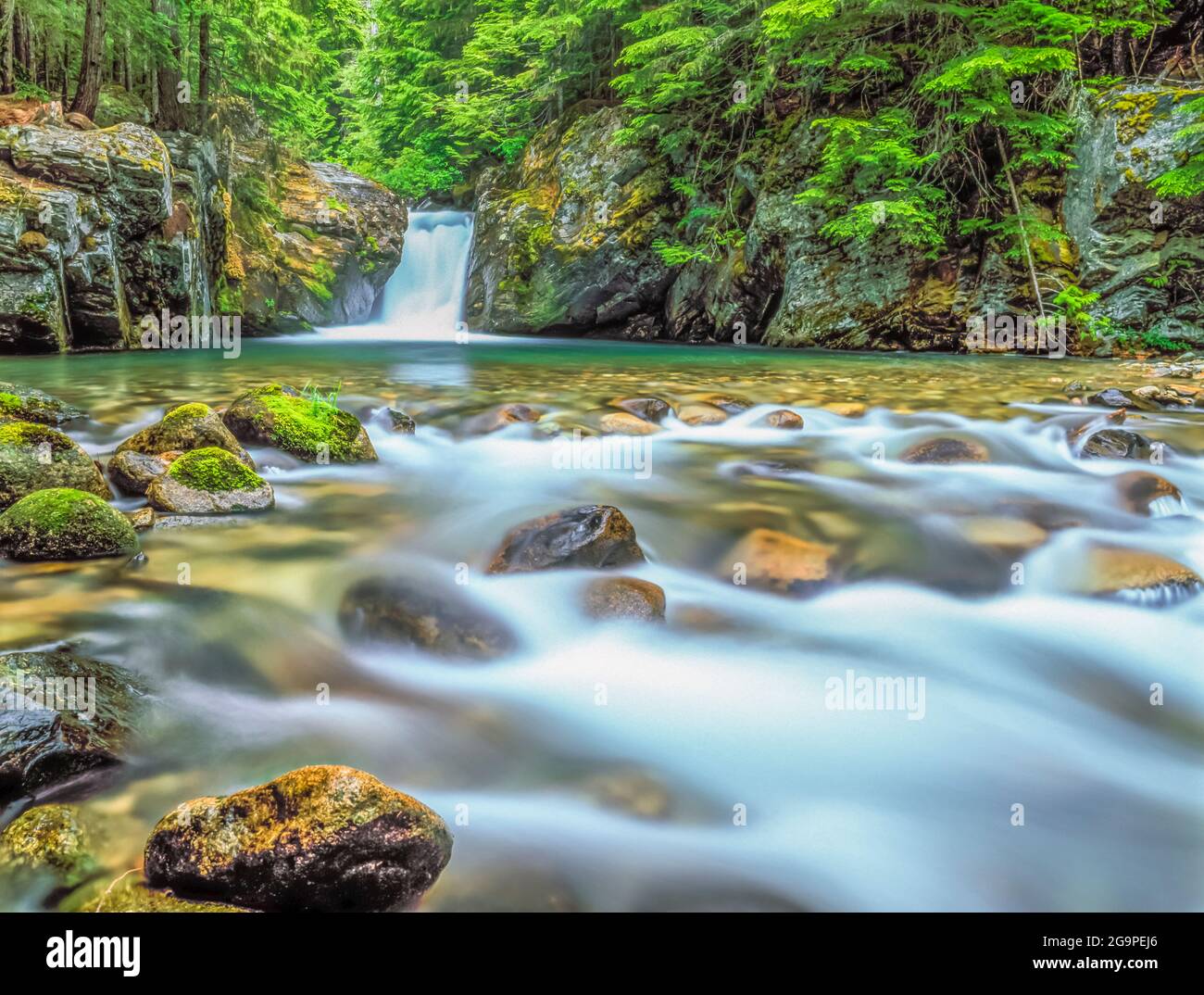 Wasserfall am Granit Creek in der Wildnis Kabinett Berge in der Nähe von Libby, montana Stockfoto