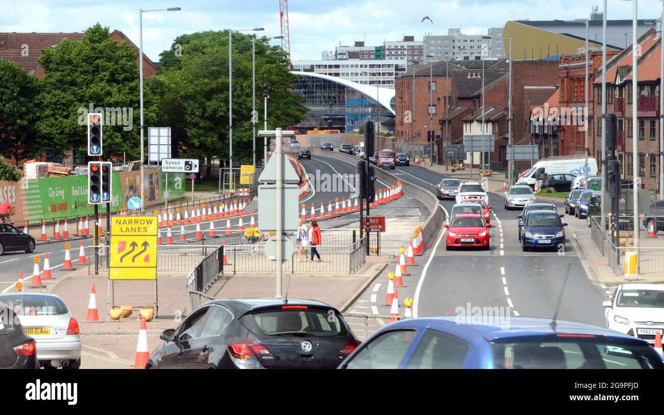 Castle Street, A63Kingston upon Hull Stockfoto