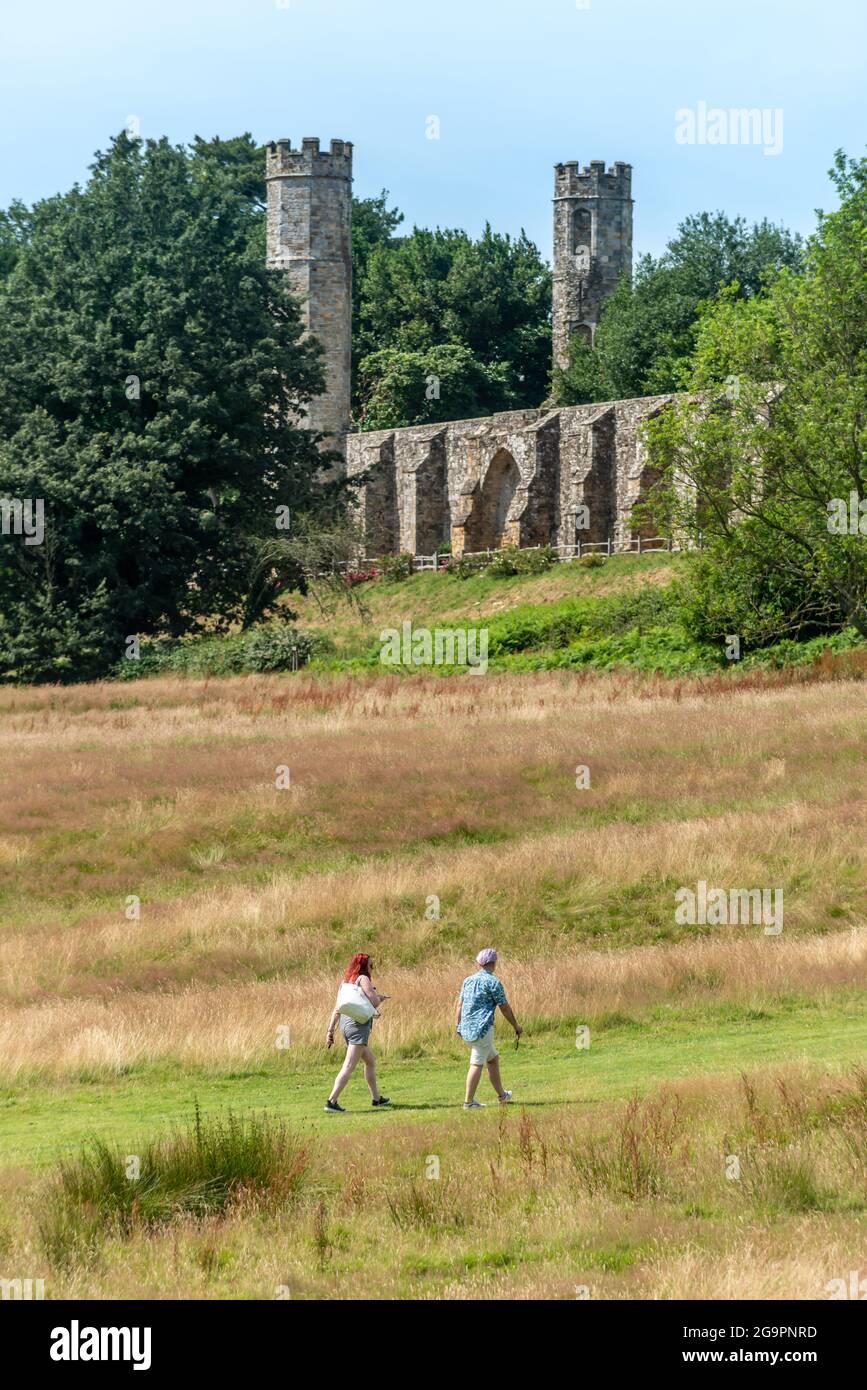 Schlacht, 2021. Juli: Die Schlachtfelder von Senlac Hill in der Schlacht in East Sussex Stockfoto