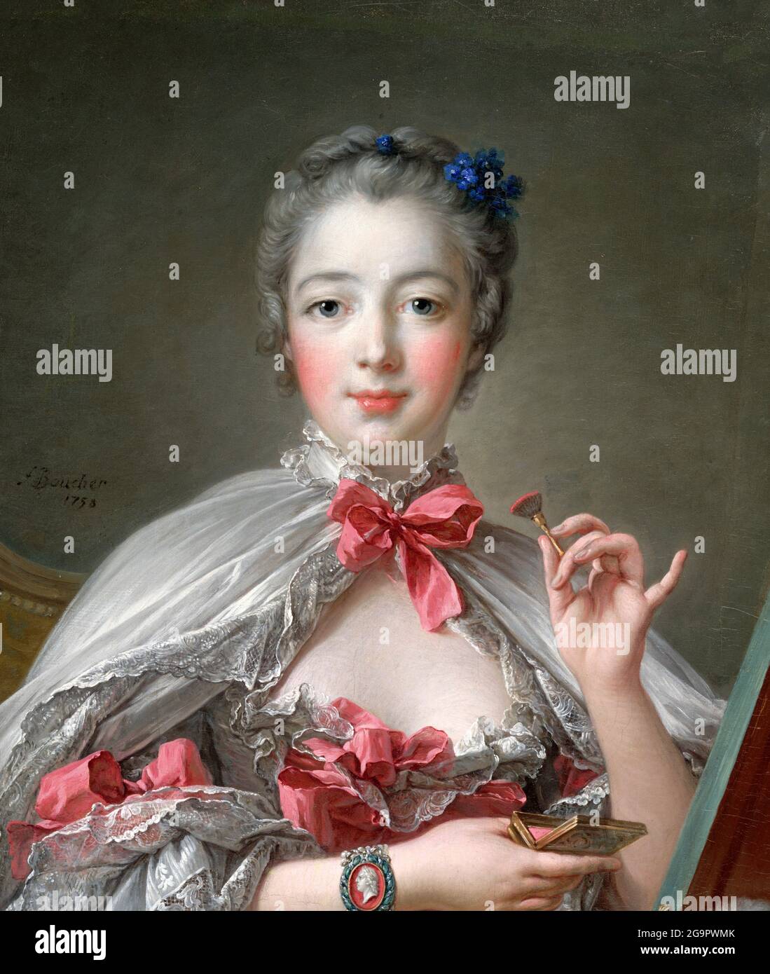 Madame de Pompadour. Porträt von Jeanne Antoinette Poisson, Marquise de Pompadour (1721-1764) von Francois Boucher, Öl auf Leinwand, 1750. Stockfoto