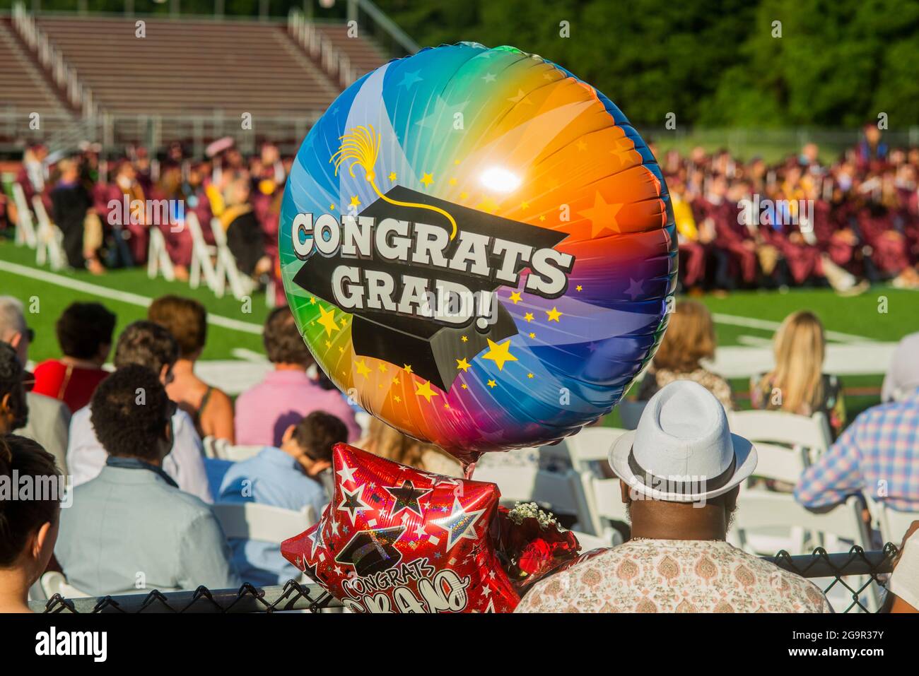 Ballon zur Feier der Abschlussfeier Stockfoto