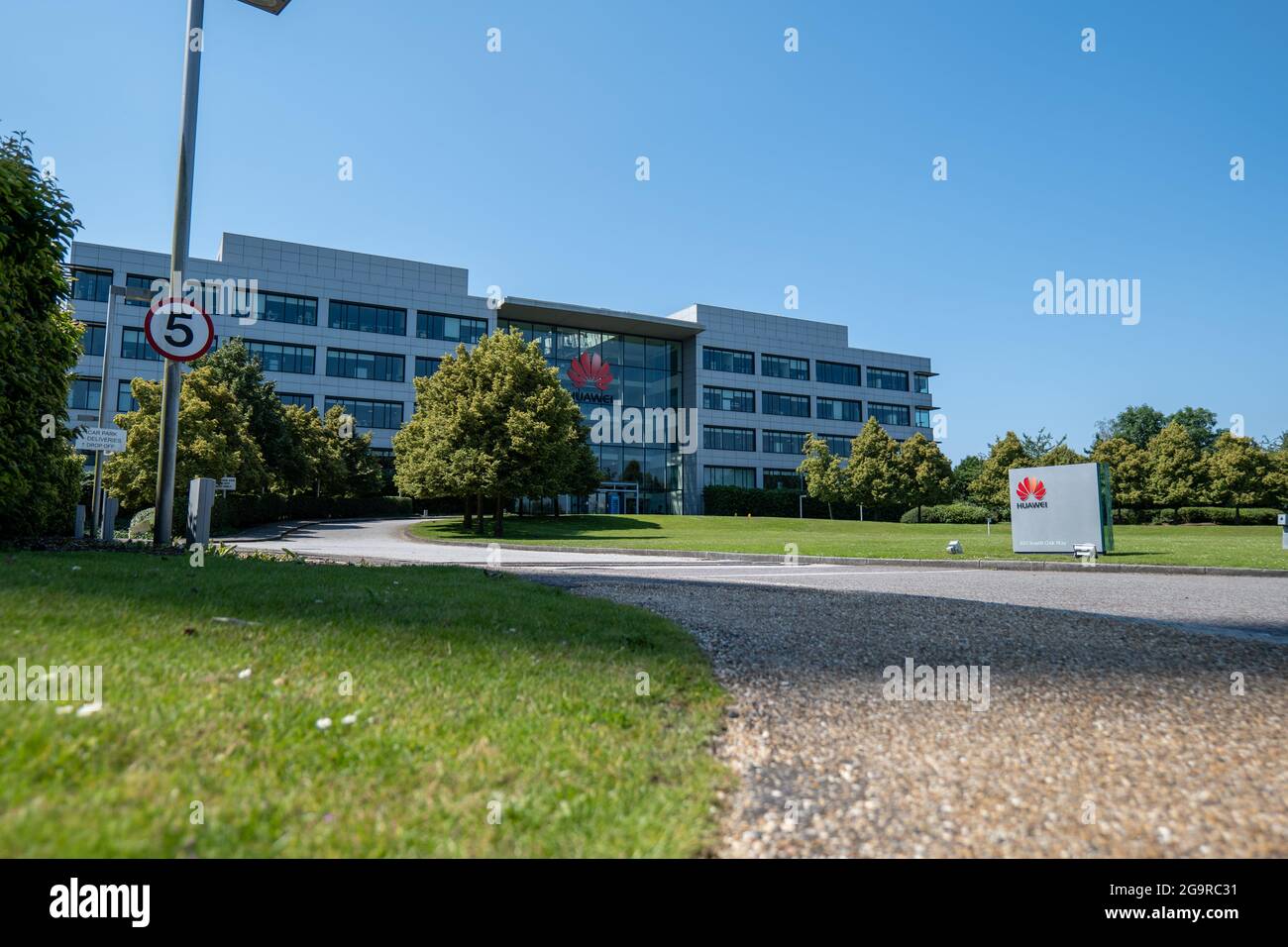 Huawei über Reading Green Park Industrial Estate Stockfoto