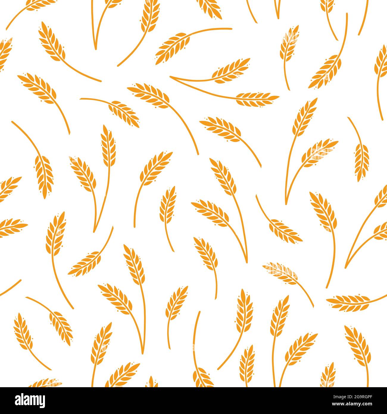 Weizen, Gerste, Reismuster für Getreideuntergrund. Handgezeichnetes, nahtloses Muster im Skizzenstil. Vektorgrafik Weizen. Stock Vektor