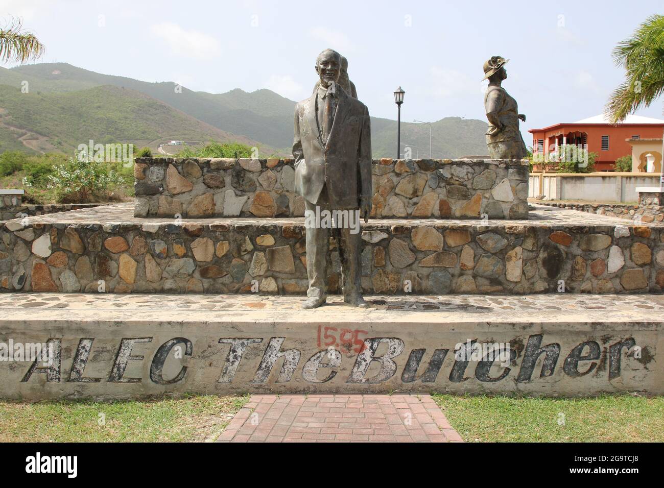 Statue von Aleo dem Metzger in St. Martin Stockfoto