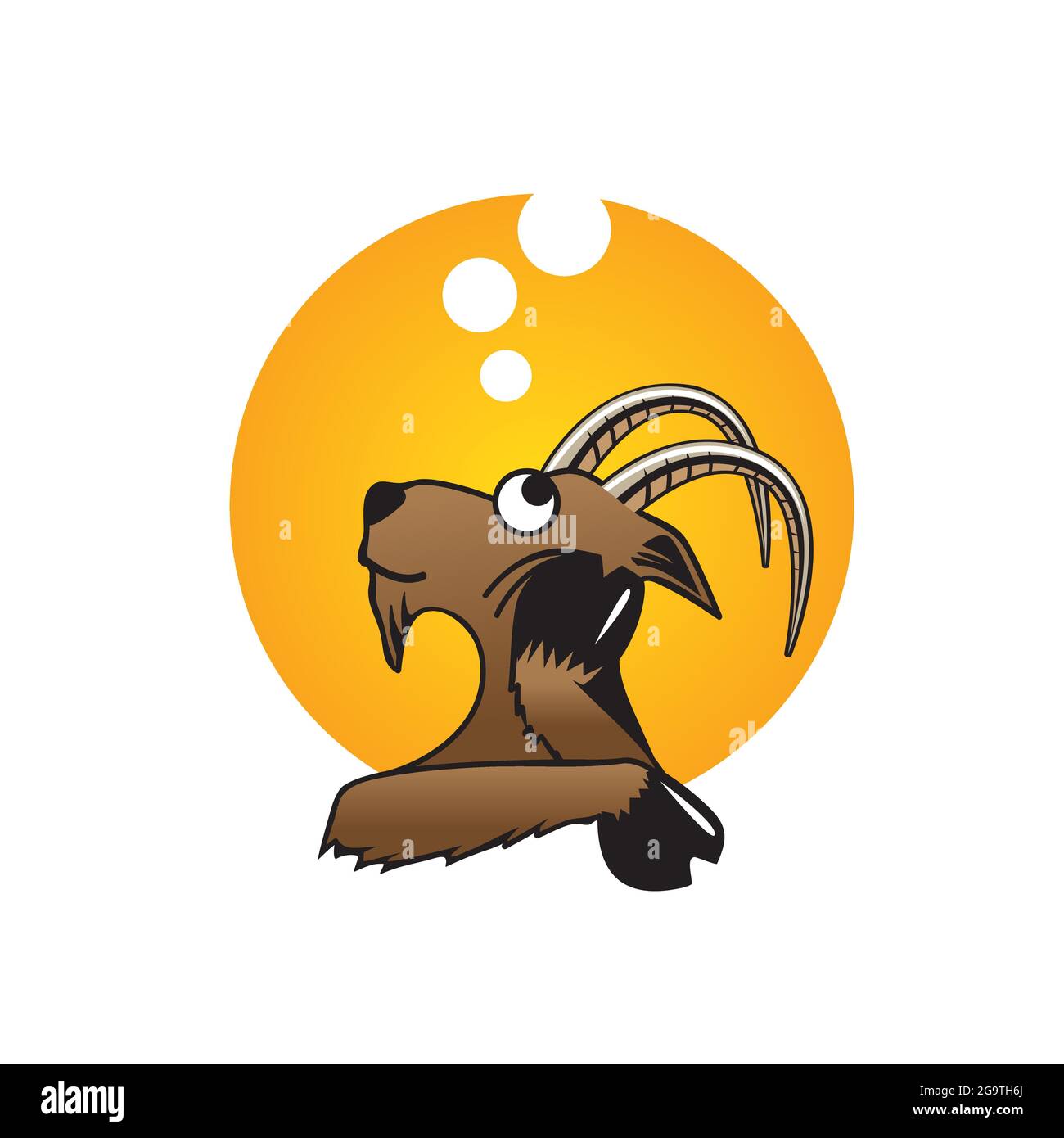 Day Dreaming Ziege Cartoon Maskottchen. Kann für T-Shirt-Druck oder anderen Zweck verwendet werden. Stock Vektor