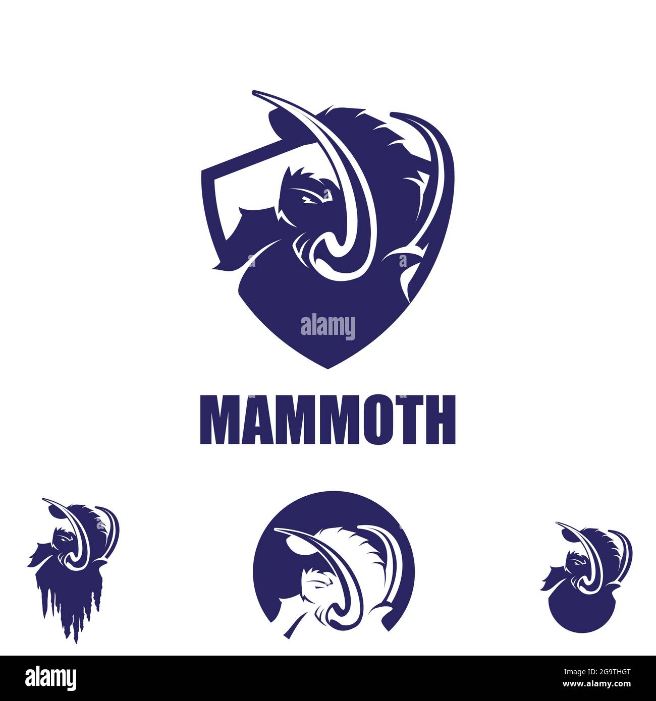 Mammoth Symbol Bundle Set Vektor-Illustrationen Stock Vektor
