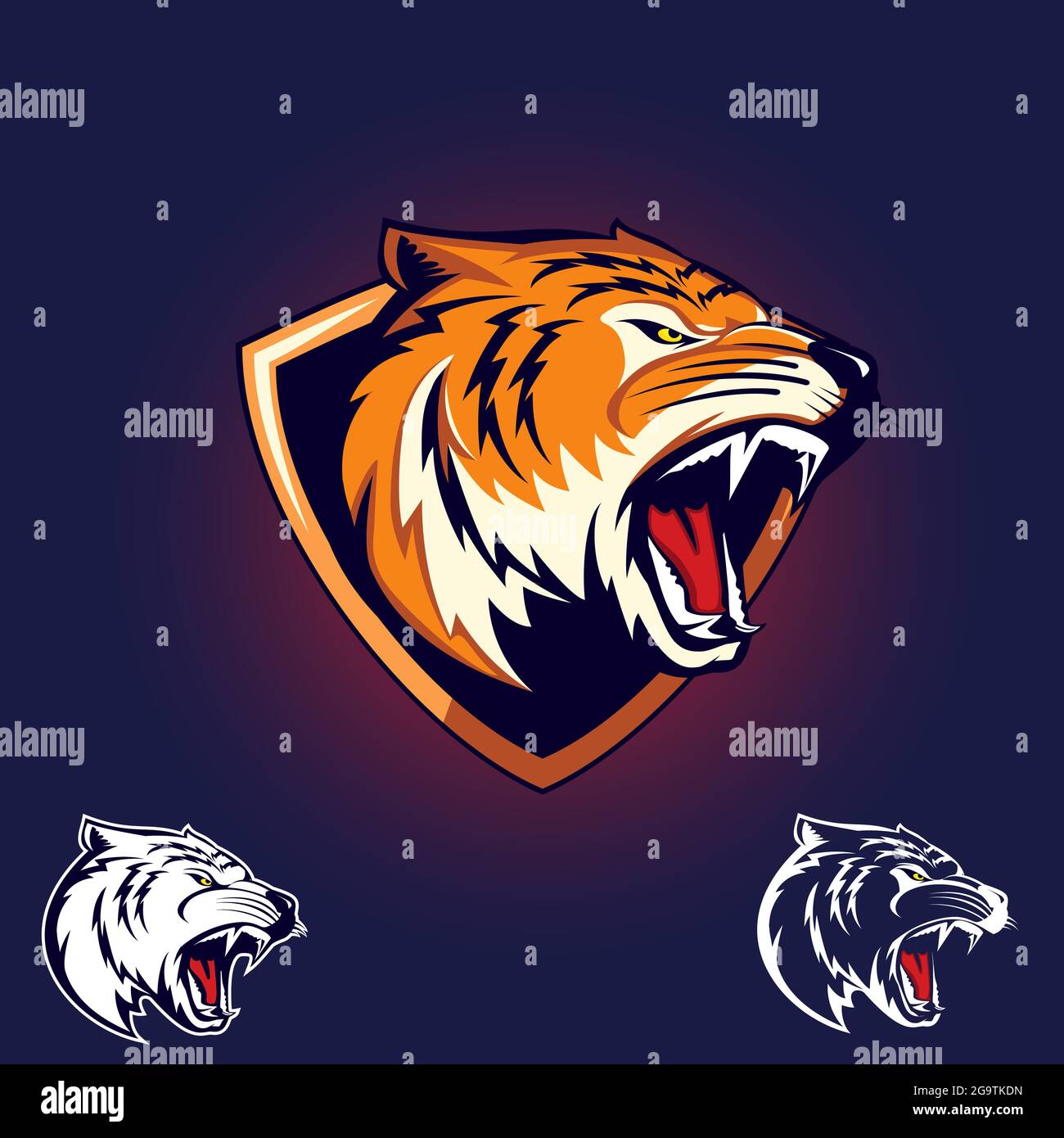 Vektor-Illustration des Tiger-Emblems Stock Vektor