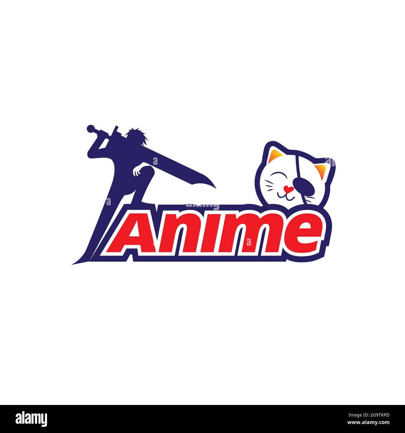 Anime Silhouette Illustration Vektor für T-Shirt, Shop, oder einen anderen Zweck Stock Vektor