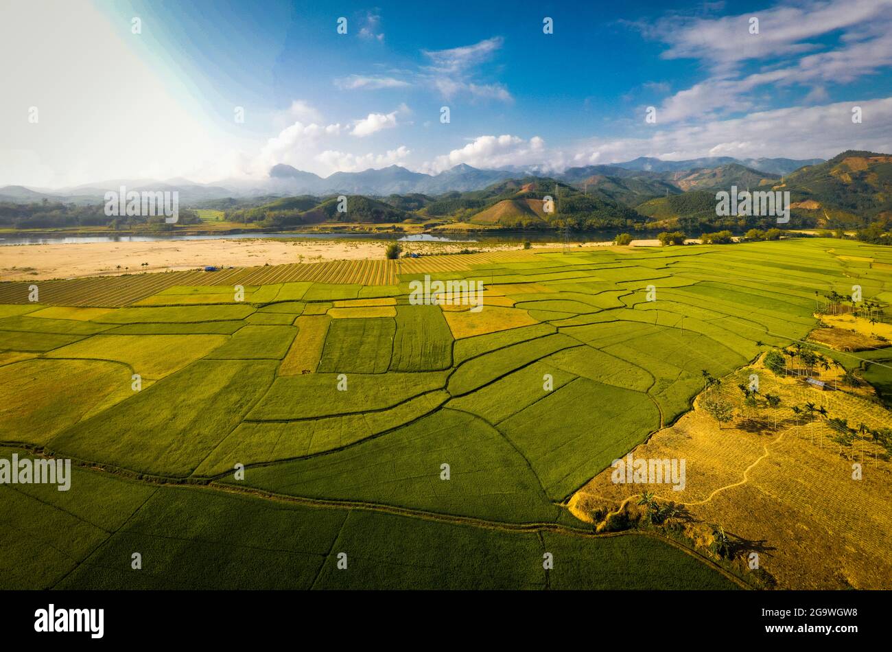 Schöne Reisterrasse in der Provinz Quang Ngai in Zentralvietnam Stockfoto